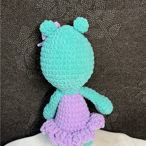 Crochet Plush Toy in Teal and Purple Hippo - Picture 3 of 3